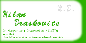 milan draskovits business card